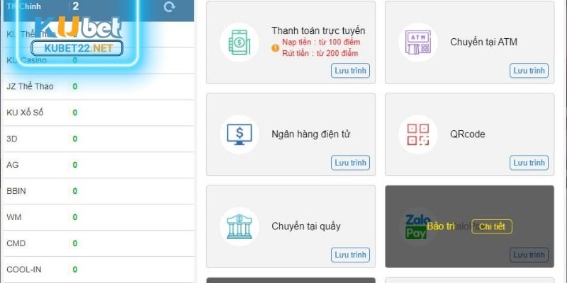 Thắc mắc về nạp tiền nhà cái